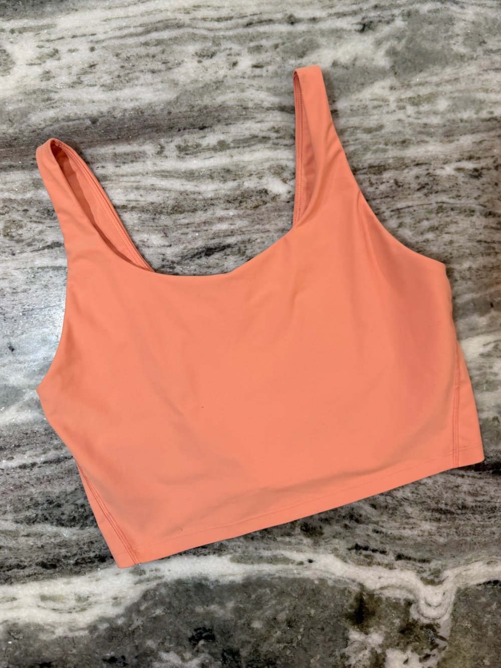 Old Navy Active Power Soft Peach Scoop Neck Crop Tank Top